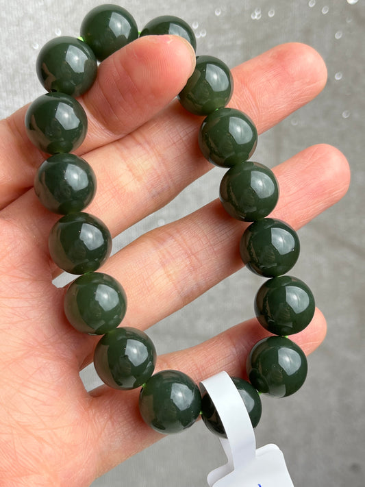 Grønn Jade, Nefritt armbånd 12mm+