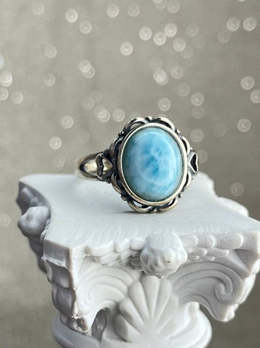 Ring med Larimar i 925 sterling sølv