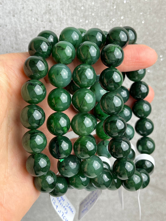 Grønn Jade, Nefritt armbånd 12mm+