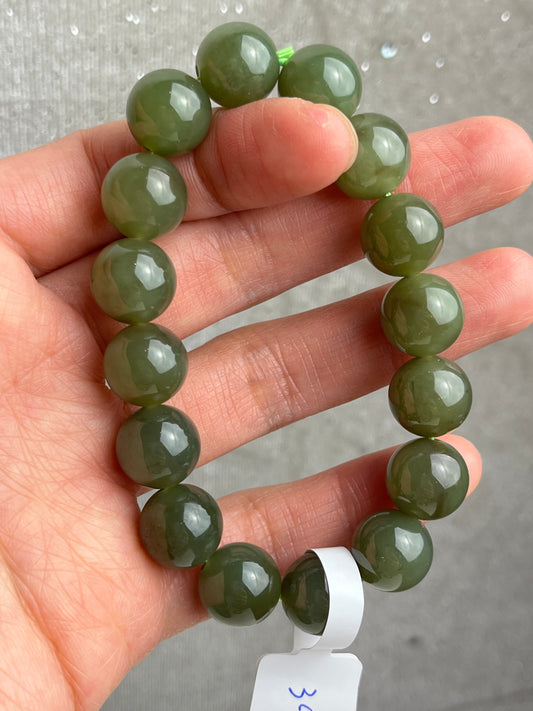 Grønn Jade, Nefritt armbånd 12mm+