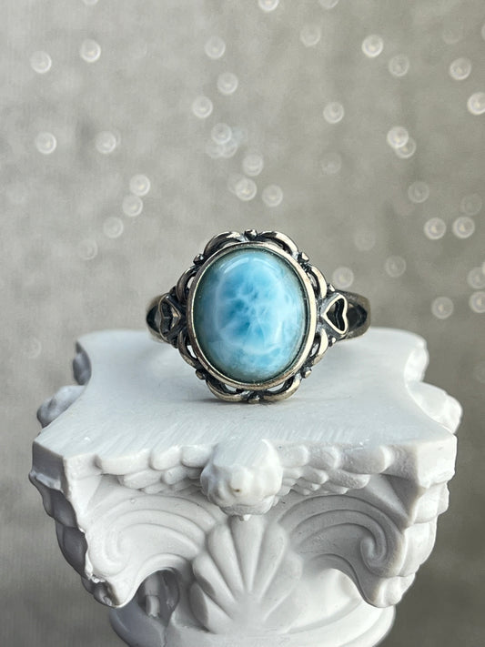 Ring med Larimar i 925 sterling sølv