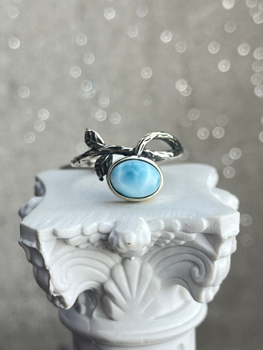 Ring med Larimar i 925 sterling sølv