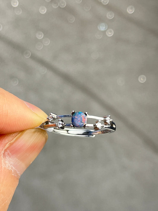 Ring med Opal i 925 sterling sølv (fra Australia)