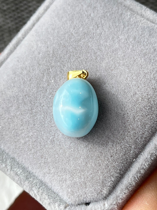 Larimar anheng i 925 sterling sølv