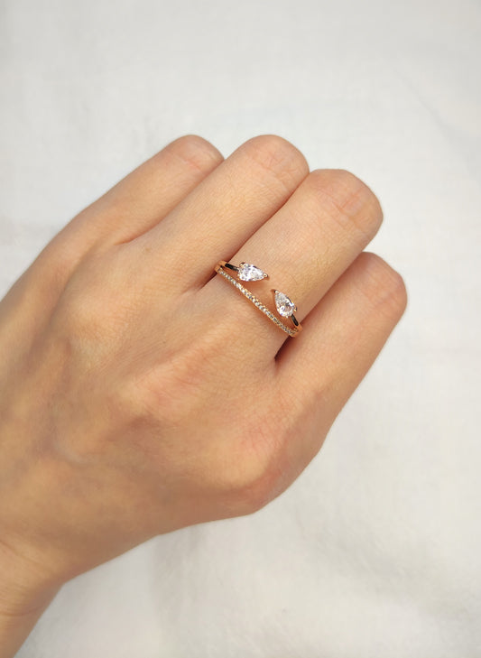 dobbelt lag zirkon ring